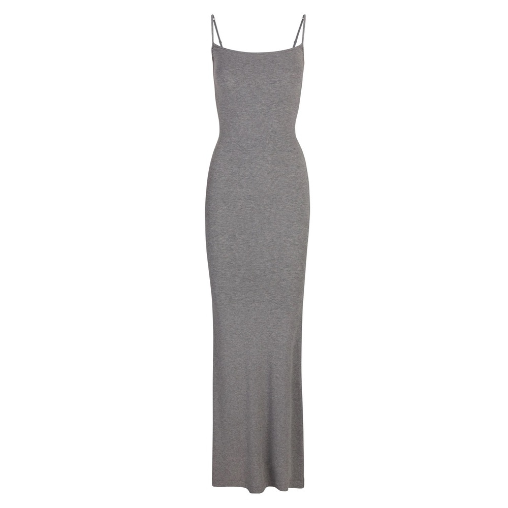 SKIMS Heather Grey Soft Lounge Long Slip Dress NWT